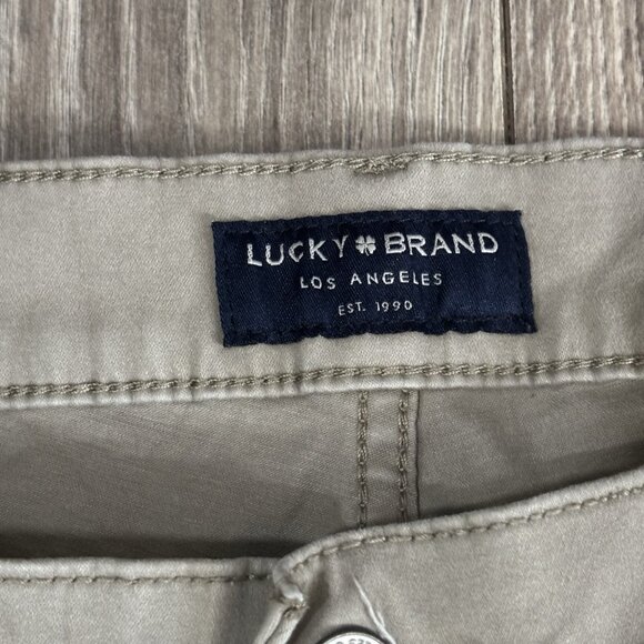 Lucky Brand 410 Athletic Straight Pants Mens 34x30 Beige Stretch Chino Casual - Picture 12 of 16